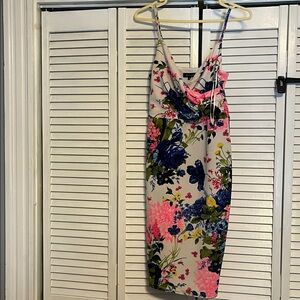 New Look Cream Dress with Blue and Pink Floral Design
